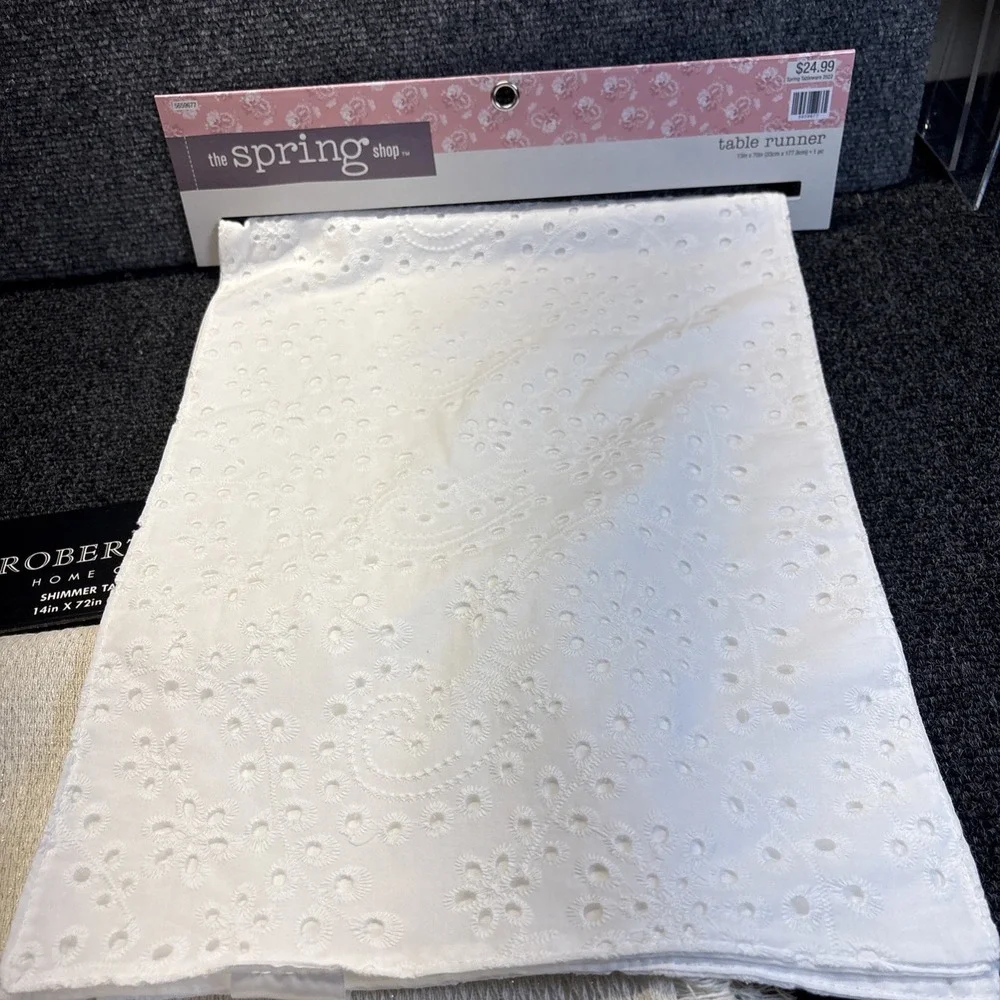 Lot of 2~Table Runners~White Eyelet 13'x70